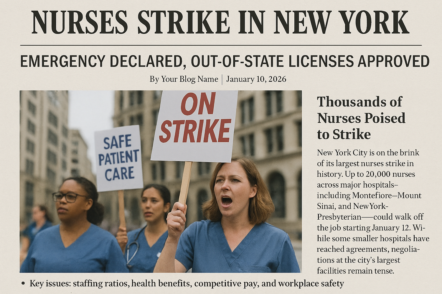 Nurses Strike in New York: Emergency Declared, Out-of-State Licenses Approved